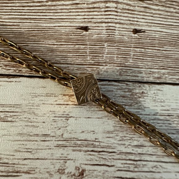 UNIQUE Antique Locket with Amber Stone and Slide Chain - Picture 8 of 8